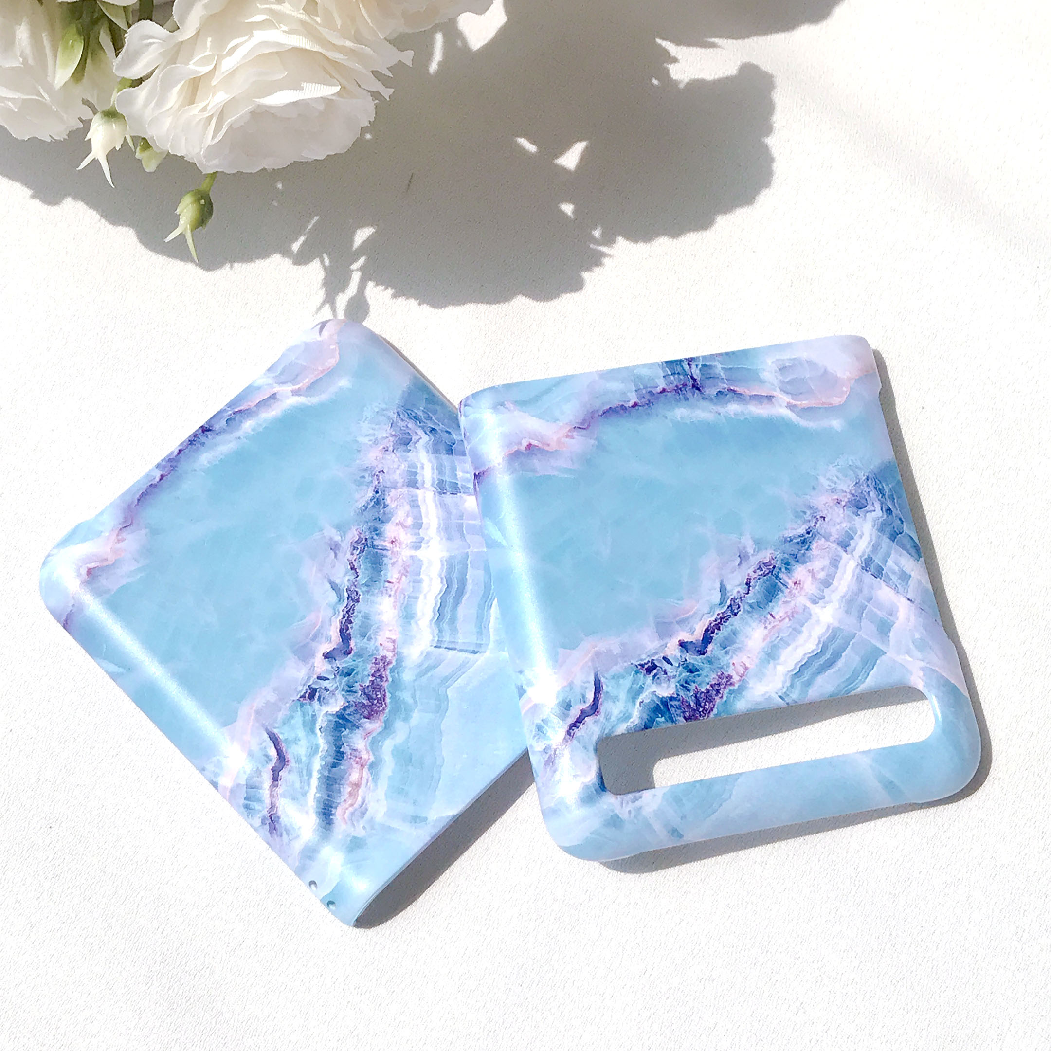 (Z플립) 무광 aquamarine marble phone case