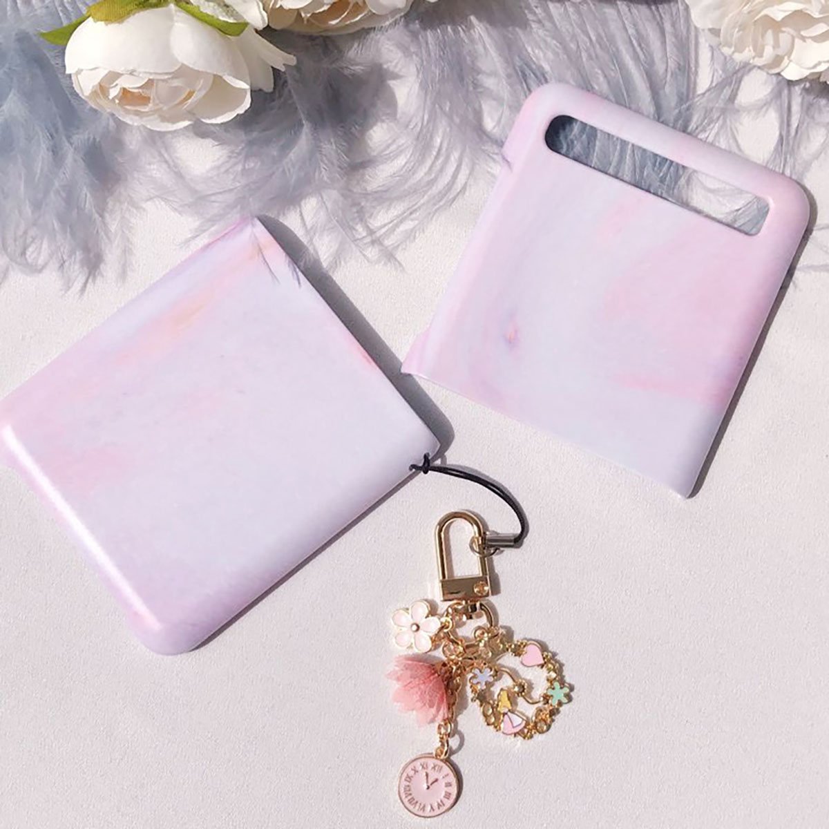 (Z플립) 무광  lavender glow marble phone case