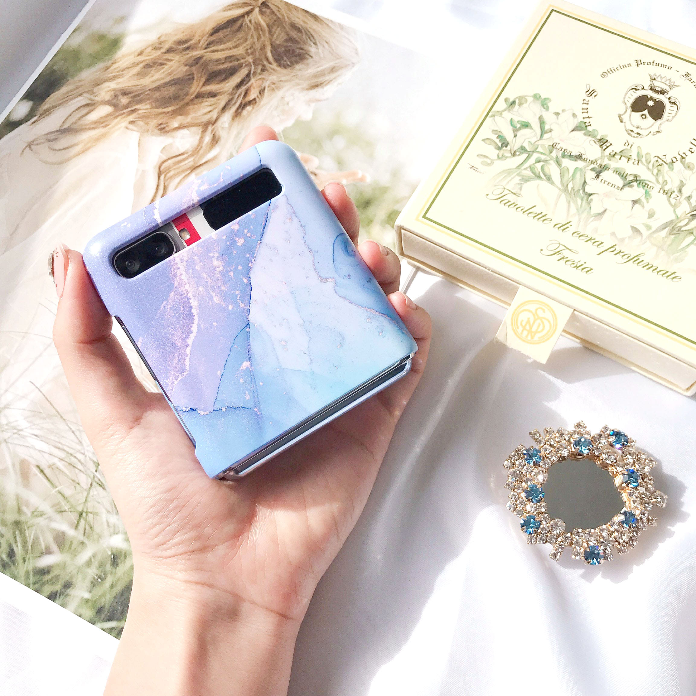 (Z플립) 무광 miracle marble phone case